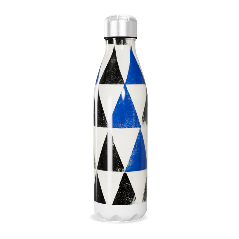 Garrafa Inox - Estampada Geométrica Azul e Preta