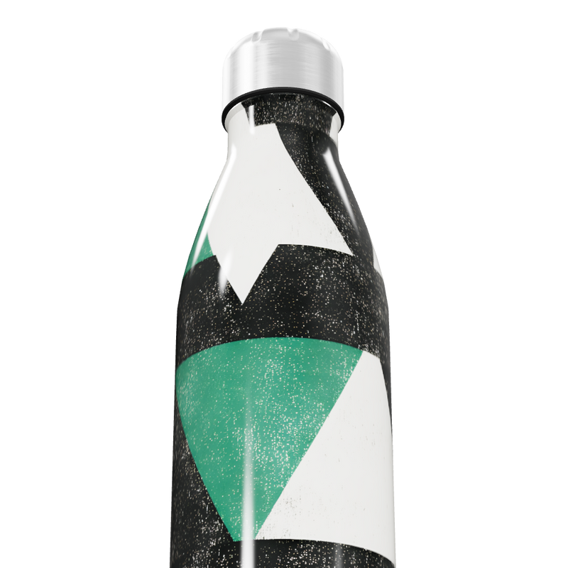 Garrafa Inox Estampada Verde e Preto