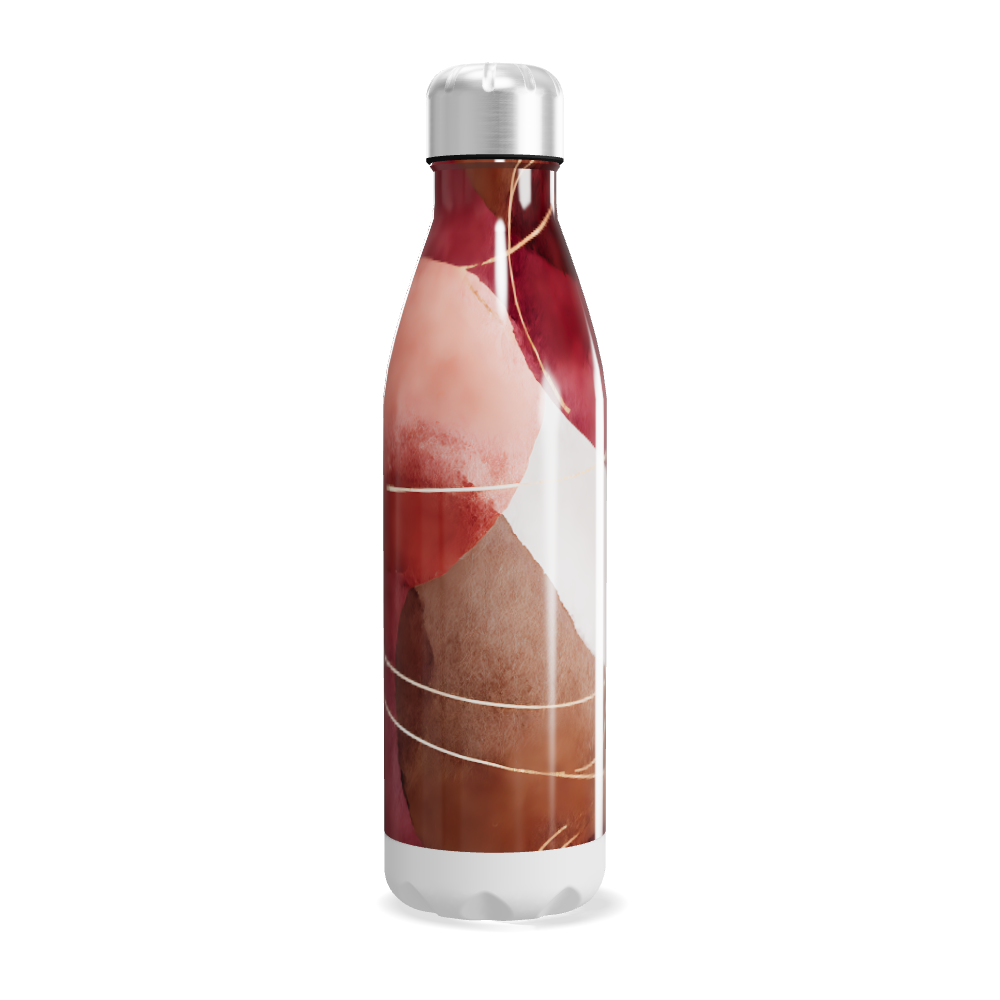 Garrafa Inox - Estampa Abstrata Vermelha