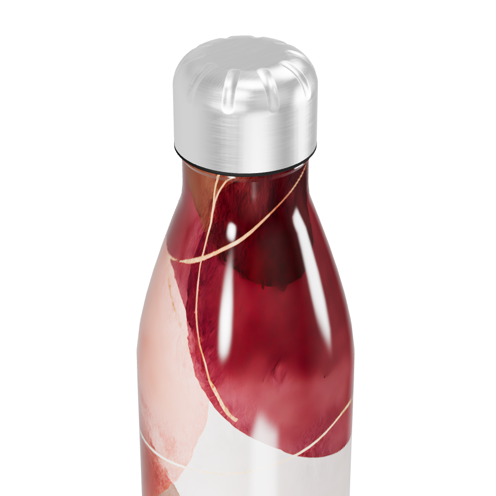 Garrafa Inox - Estampa Abstrata Vermelha