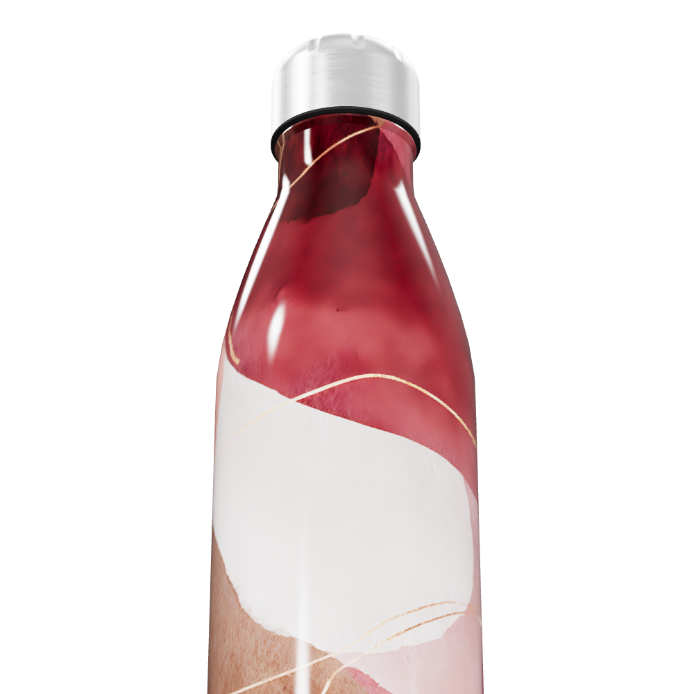 Garrafa Inox - Estampa Abstrata Vermelha