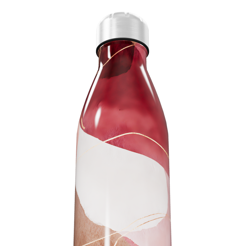 Garrafa Inox - Estampa Abstrata Vermelha