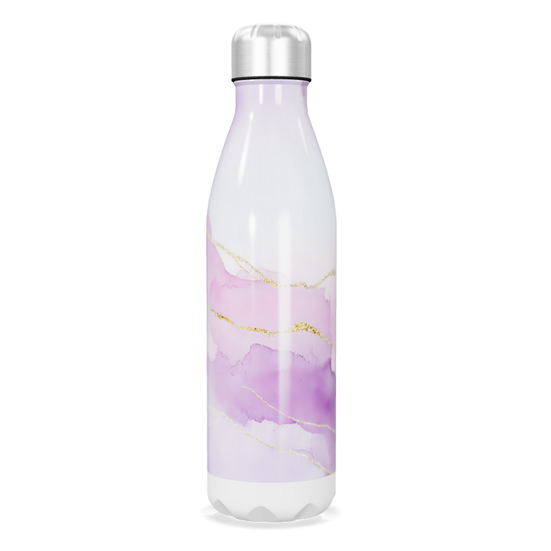 Garrafa Inox - Roxa com Detalhes Dourados