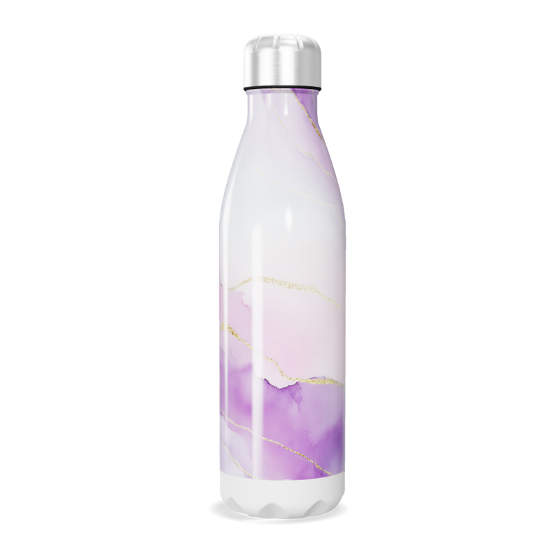 Garrafa Inox - Roxa com Detalhes Dourados