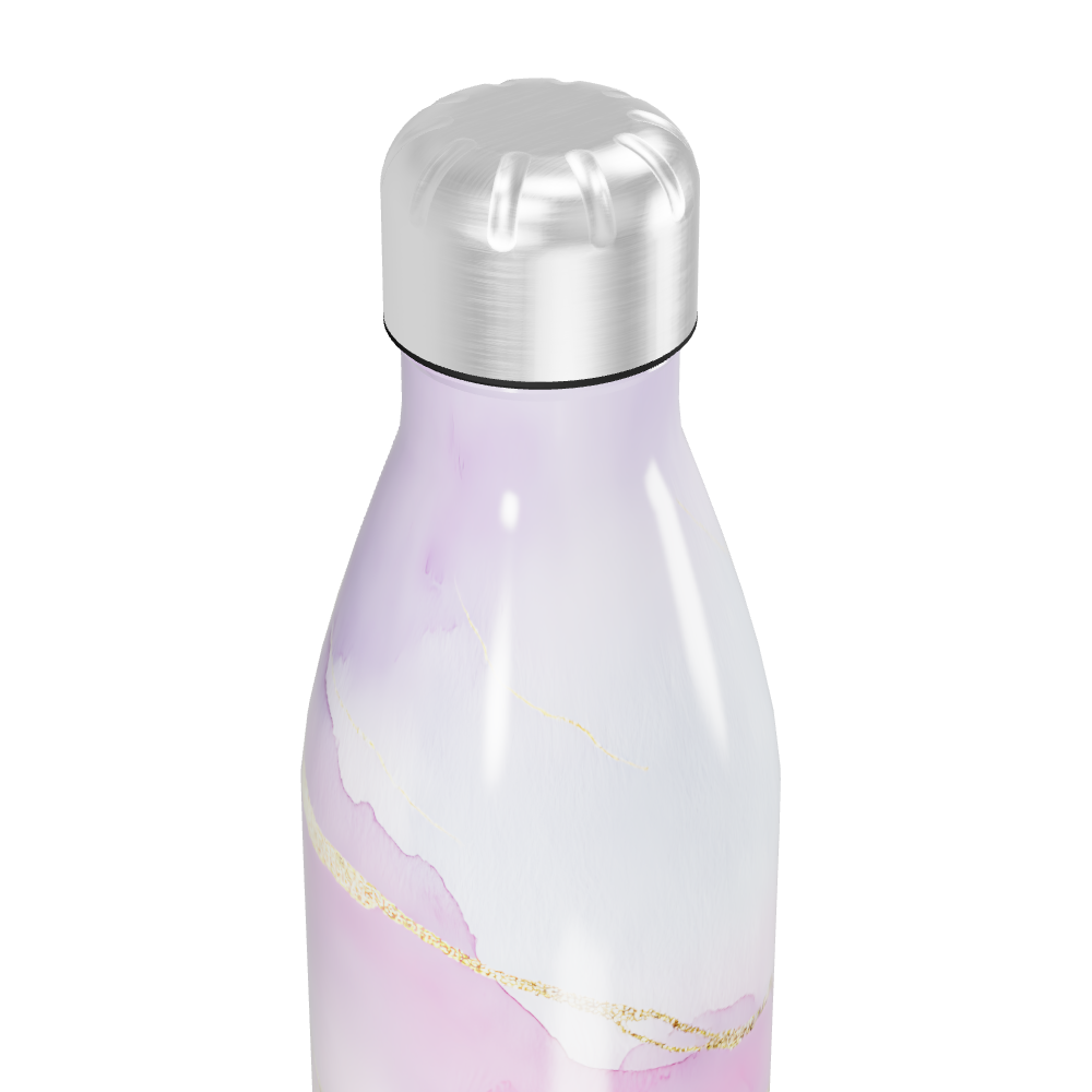 Garrafa Inox - Roxa com Detalhes Dourados
