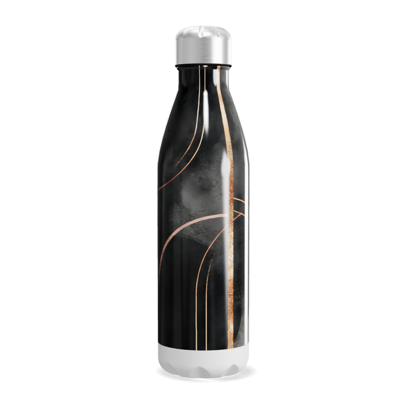 Garrafa Inox - Estampa Abstrata Preta