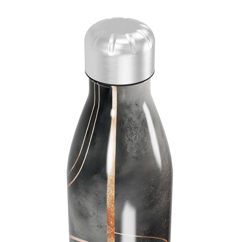 Garrafa Inox - Estampa Abstrata Preta