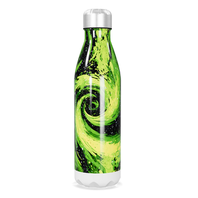 Garrafa Inox Verde Estampa Espiral