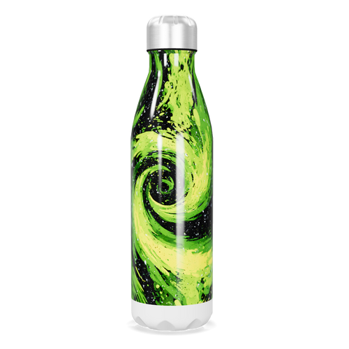 Garrafa Inox Verde Estampa Espiral