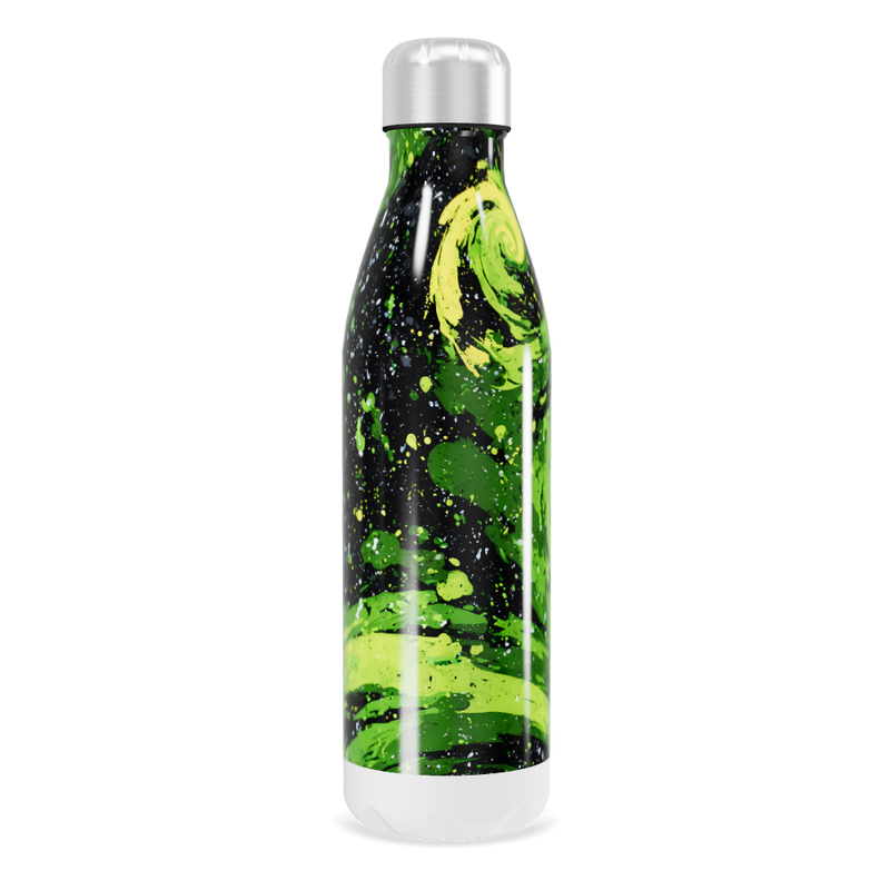 Garrafa Inox Verde Estampa Espiral