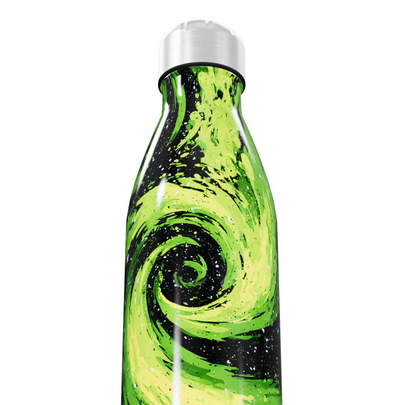 Garrafa Inox Verde Estampa Espiral