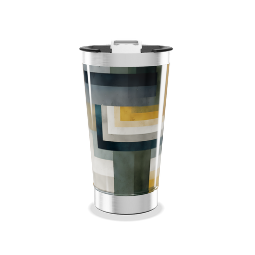 Copo Térmico - Com padrão geométrico colorido