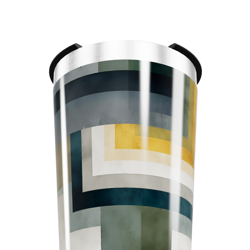 Copo Térmico - Com padrão geométrico colorido