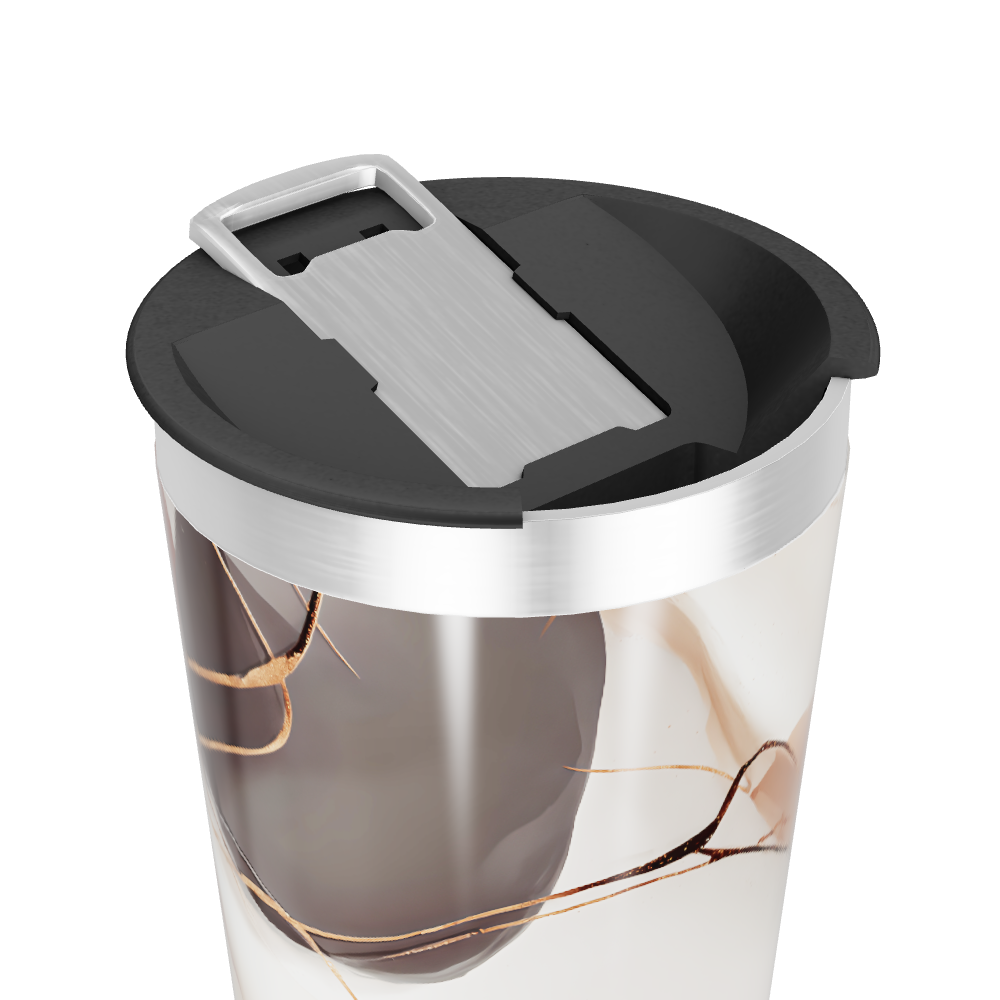 Copo Térmico - Mármore Bege Aço Inox