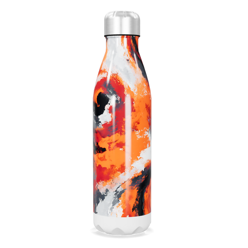 Garrafa Inox - Estampa Abstrata Laranja