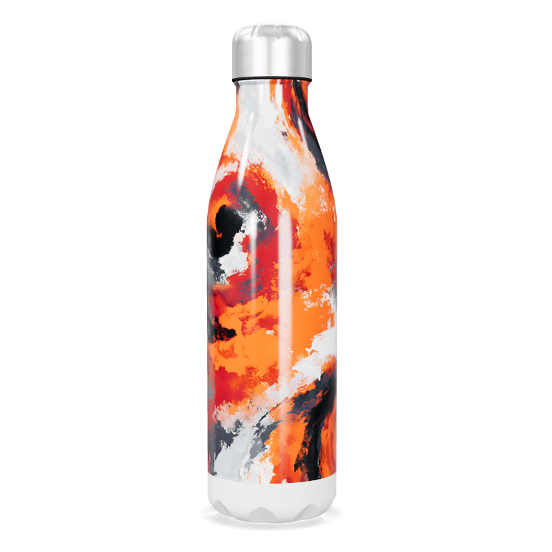 Garrafa Inox - Estampa Abstrata Laranja