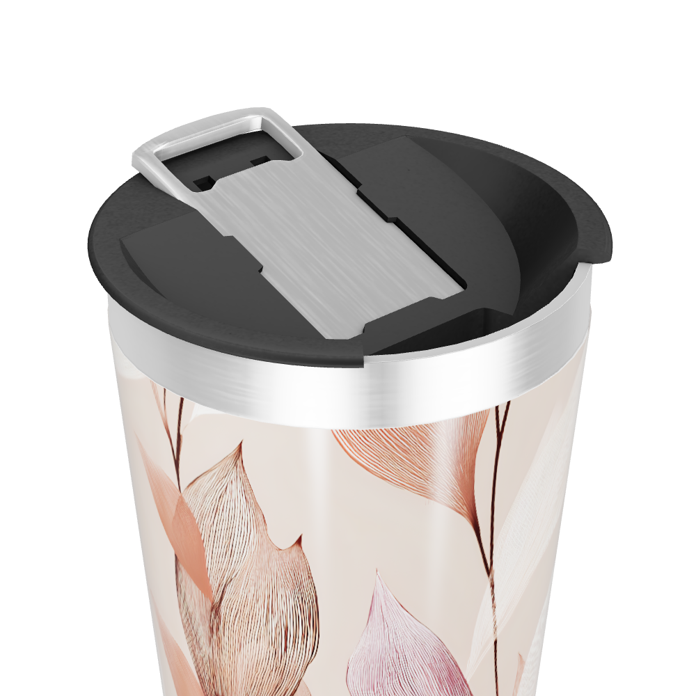 Copo Térmico - Folhas Bege Aço Inox