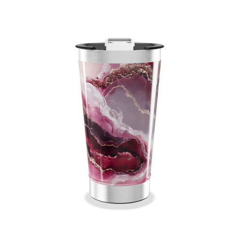 Copo Térmico - Mármore Rosa Elegante