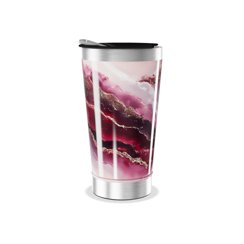 Copo Térmico - Mármore Rosa Elegante