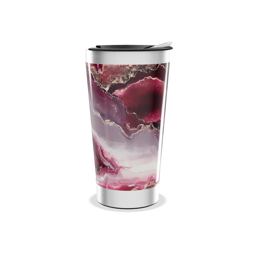 Copo Térmico - Mármore Rosa Elegante