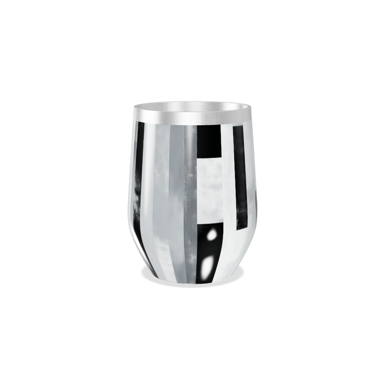 Copo Térmico Slim - Prateado com Listras