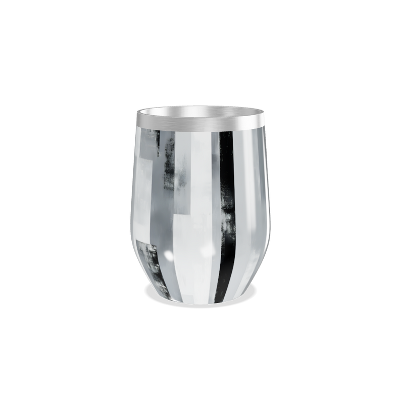 Copo Térmico Slim - Prateado com Listras