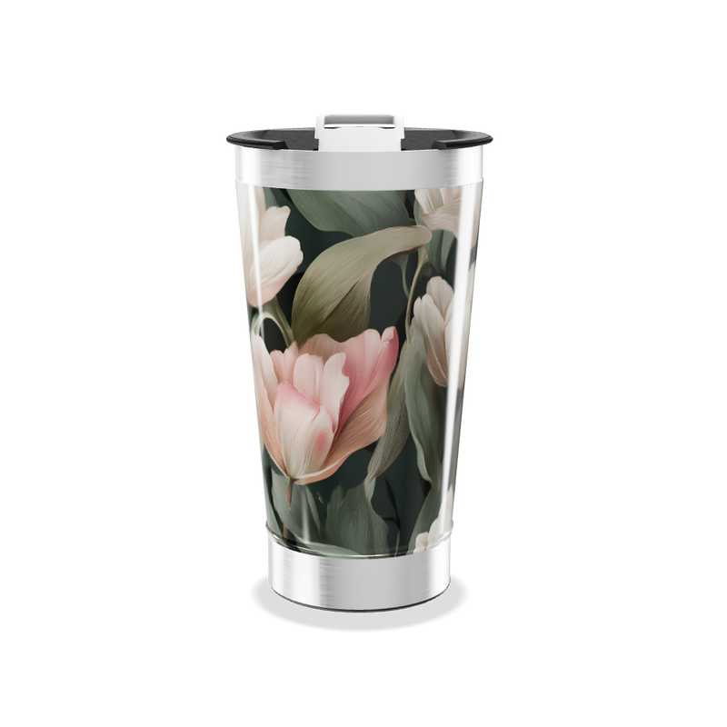 Copo Térmico - Floral com Tampa