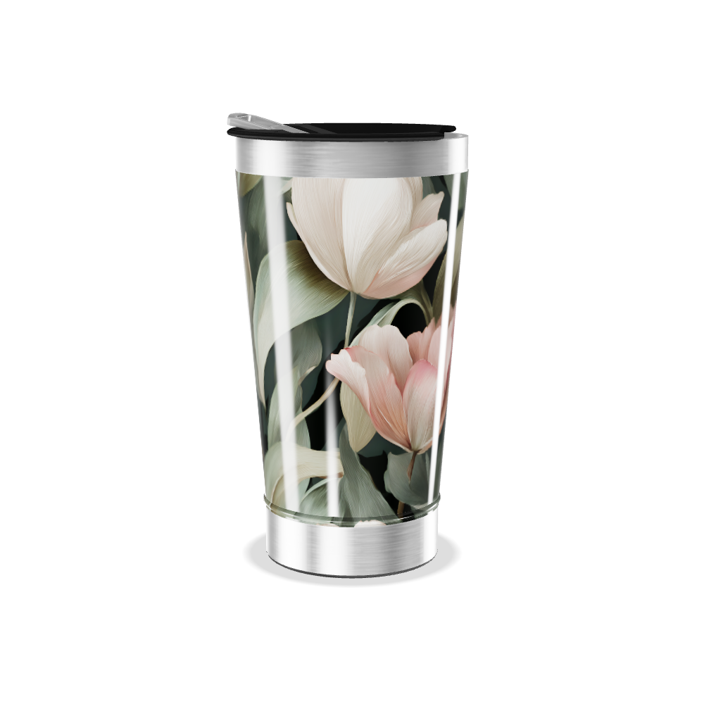 Copo Térmico - Floral com Tampa