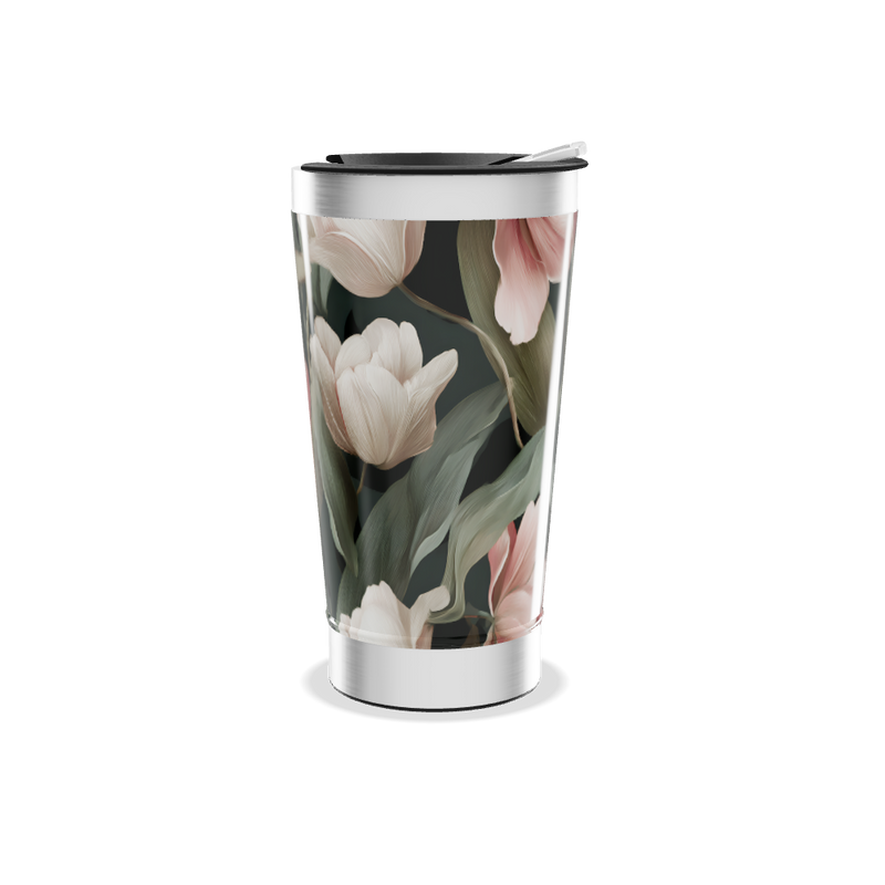 Copo Térmico - Floral com Tampa