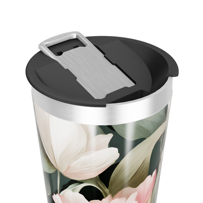 Copo Térmico - Floral com Tampa