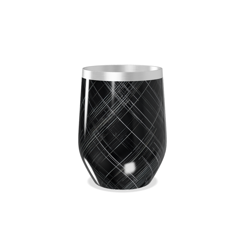 Copo Térmico Slim - Preto com Estampa de Linhas