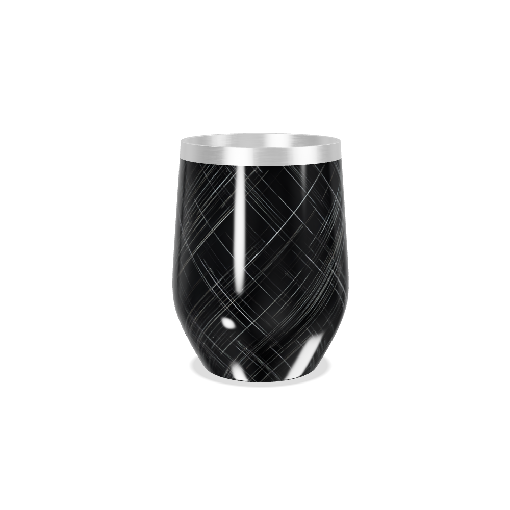 Copo Térmico Slim - Preto com Estampa de Linhas