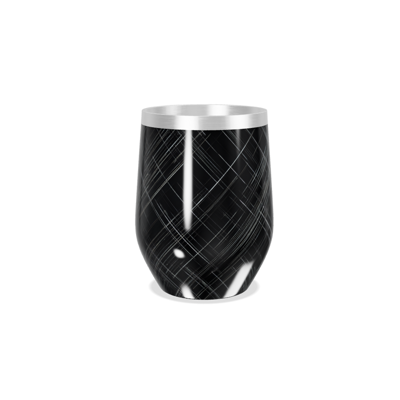 Copo Térmico Slim - Preto com Estampa de Linhas