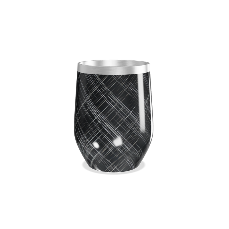 Copo Térmico Slim - Preto com Estampa de Linhas