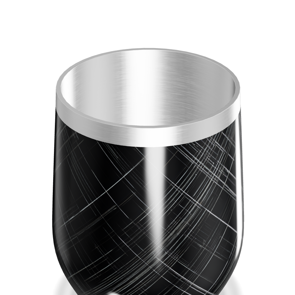 Copo Térmico Slim - Preto com Estampa de Linhas