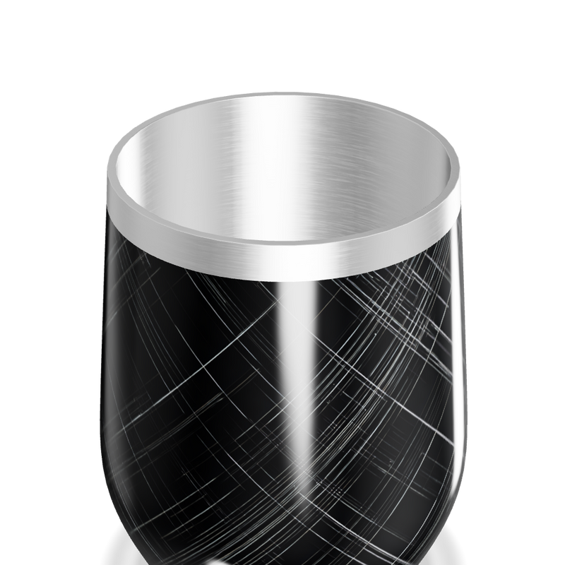 Copo Térmico Slim - Preto com Estampa de Linhas