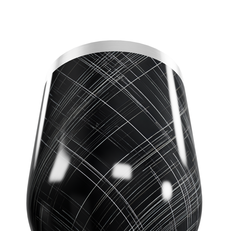 Copo Térmico Slim - Preto com Estampa de Linhas