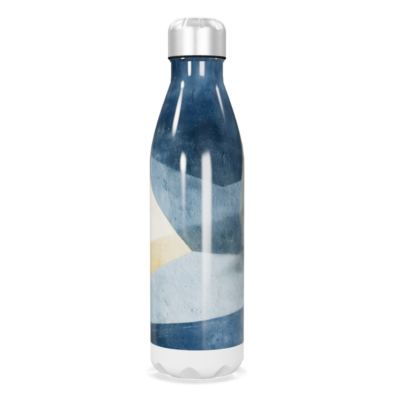 Garrafa Inox Azul - Com Estampa Ondulada
