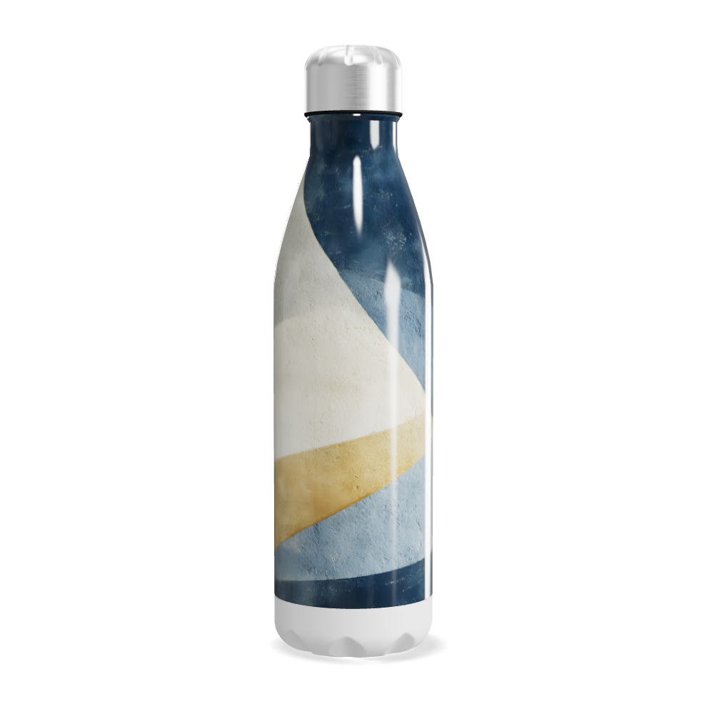 Garrafa Inox Azul - Com Estampa Ondulada