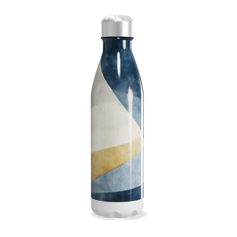 Garrafa Inox Azul - Com Estampa Ondulada