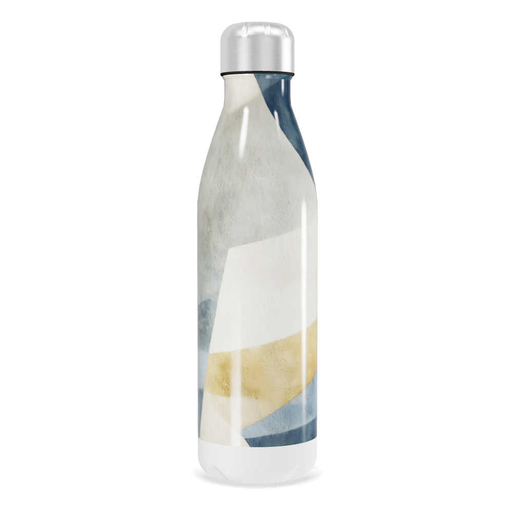 Garrafa Inox Azul - Com Estampa Ondulada