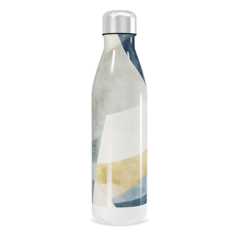 Garrafa Inox Azul - Com Estampa Ondulada