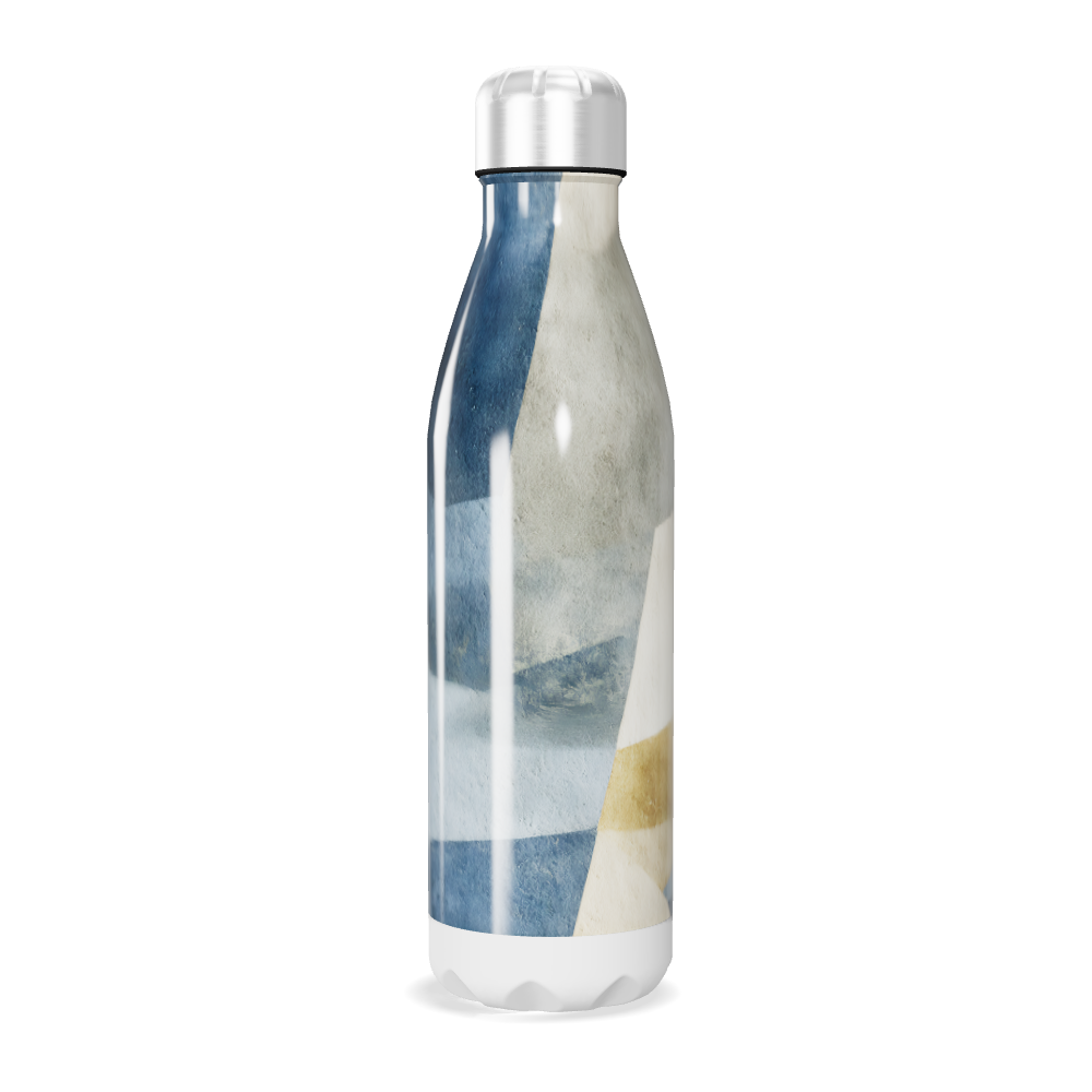 Garrafa Inox Azul - Com Estampa Ondulada