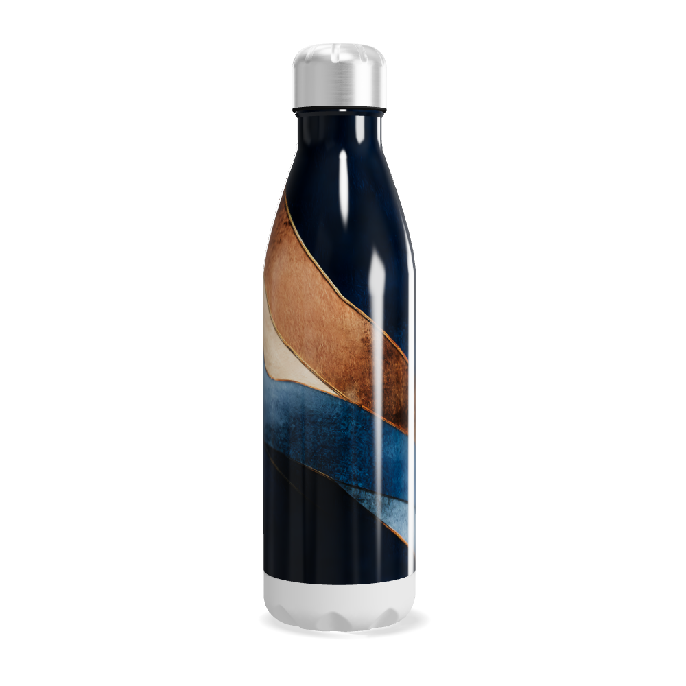 Garrafa Inox Azul - Com Listras Elegantes