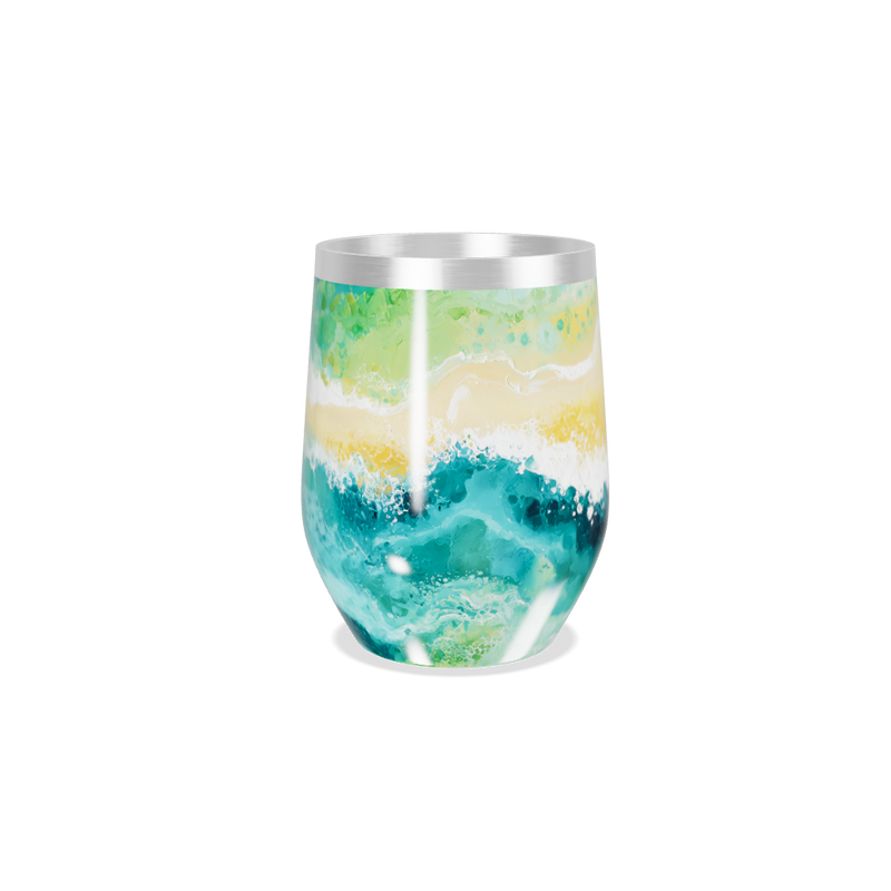 Copo Térmico Slim - Estampa Ondas Coloridas