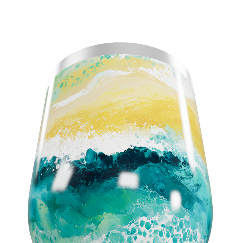 Copo Térmico Slim - Estampa Ondas Coloridas