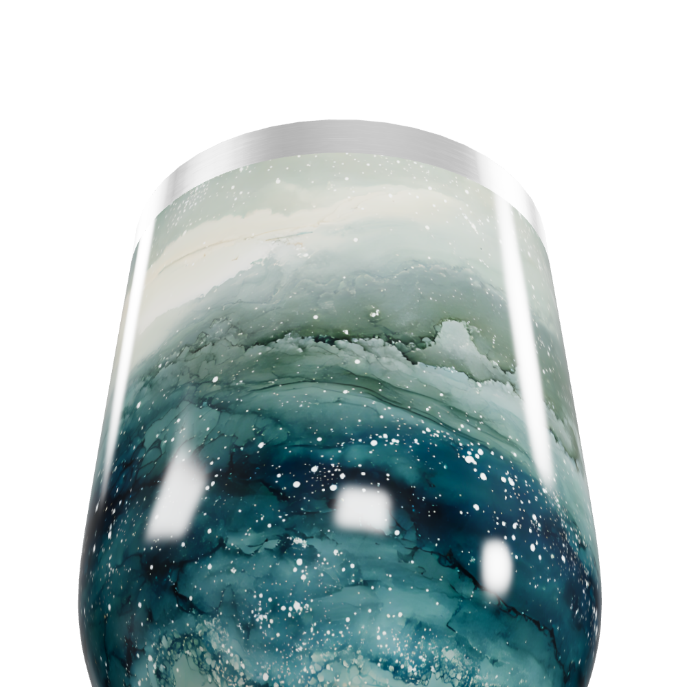 Copo Térmico Slim - Efeito Mármore Azul