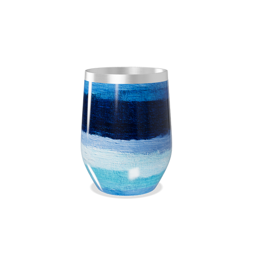 Copo Térmico Slim - Listras Azuis Pintadas