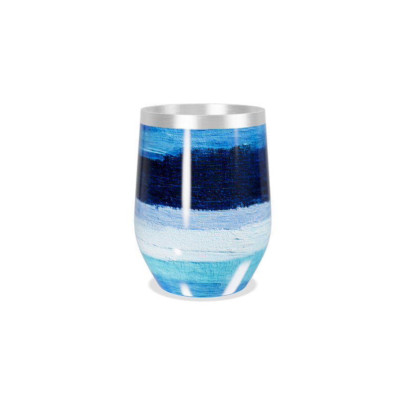 Copo Térmico Slim - Listras Azuis Pintadas