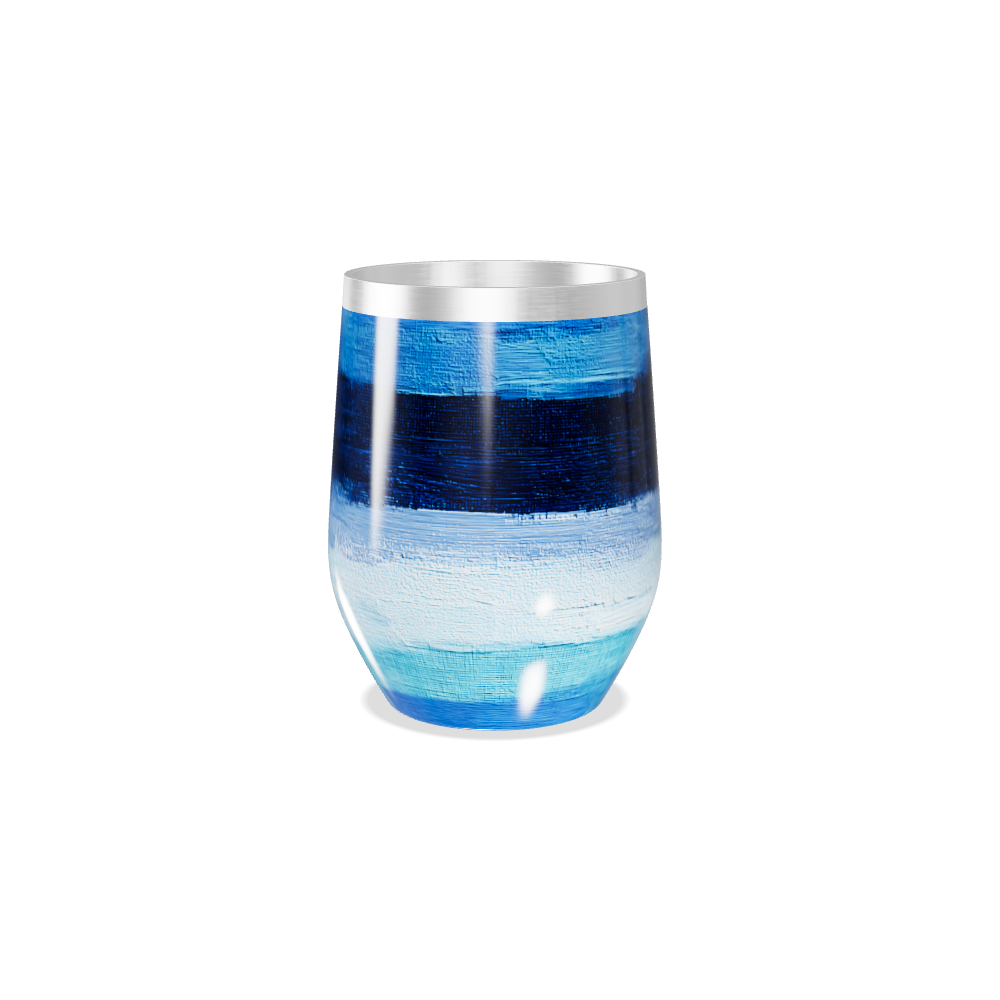 Copo Térmico Slim - Listras Azuis Pintadas